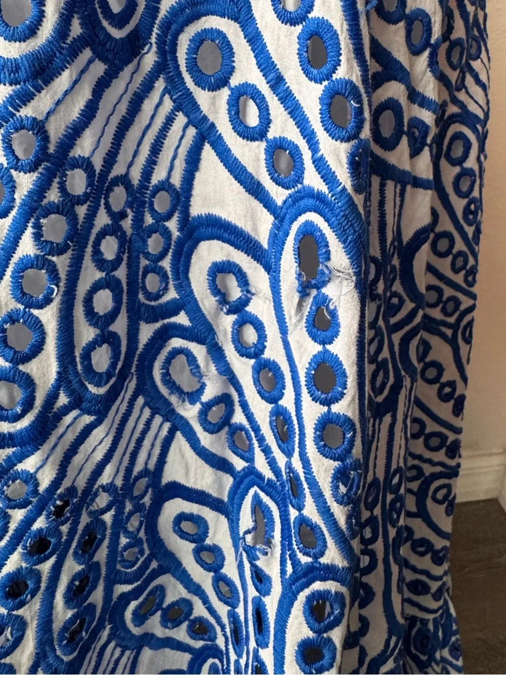 Zimmermann Eyelet Blue White Dress Ruffle Hem Cottagecore SZ 2 or S - Picture 15 of 16
